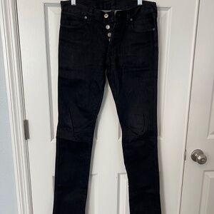 Vintage 00's Ksubi Jeans Mens 30X32 Black Slim Straight Stretch Button Fly Jeans